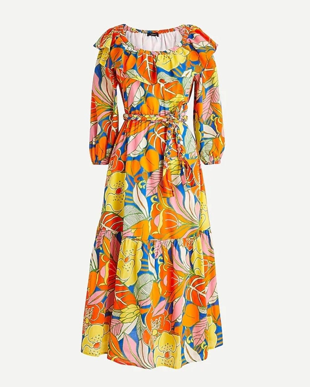 J. Crew Tropical Floral Midi Dress Size Small